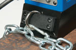 D-ring makes attaching a safety chain quick and easy